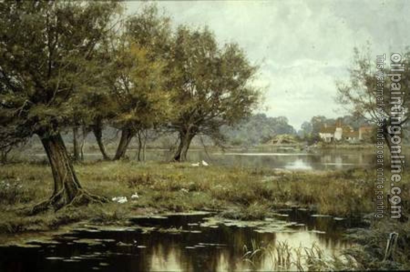 Edward Wilkins Waite - old willows abinger hammer